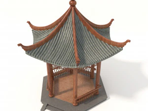 chinese wood gazebo 3D Model