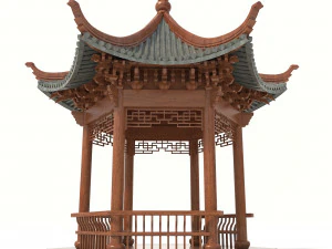 chinese wood gazebo 3D Model