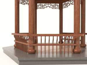 chinese wood gazebo Modello 3D