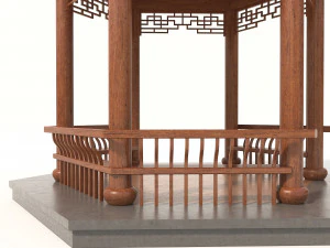 chinese wood gazebo 3D Model