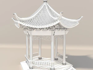 chinese wood gazebo 3D Model