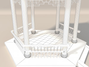 chinese wood gazebo Modello 3D