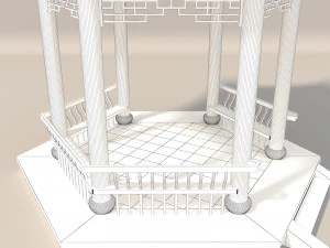 chinese wood gazebo 3D Model