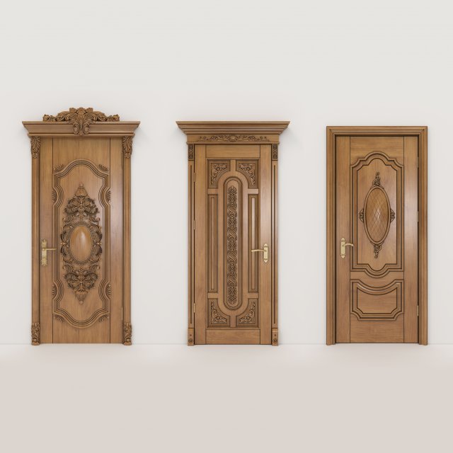 classic door collection 2 3D Model .c4d .max .obj .3ds .fbx .stl .blend 
