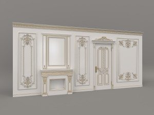 european style interior wall decoration 3 3D Model