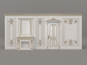european style interior wall decoration 3 3D Model