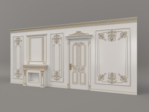 european style interior wall decoration 3 3D Model
