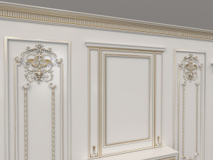 european style interior wall decoration 3 3D Model