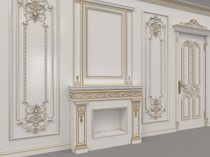 european style interior wall decoration 3 3D Model
