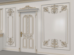 european style interior wall decoration 3 3D Model