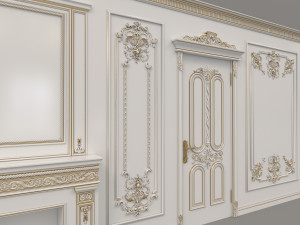 european style interior wall decoration 3 3D Model