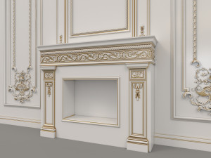 european style interior wall decoration 3 3D Model