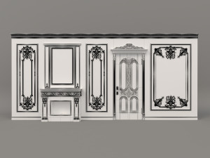 european style interior wall decoration 3 3D Model
