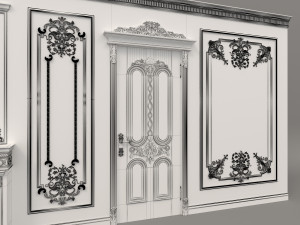 european style interior wall decoration 3 3D Model