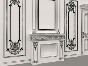 european style interior wall decoration 3 3D Model