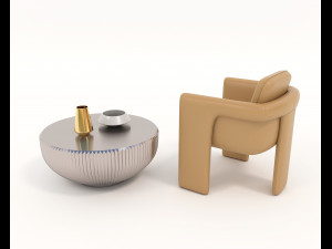 coffee table and chairs 6 3D-Modell