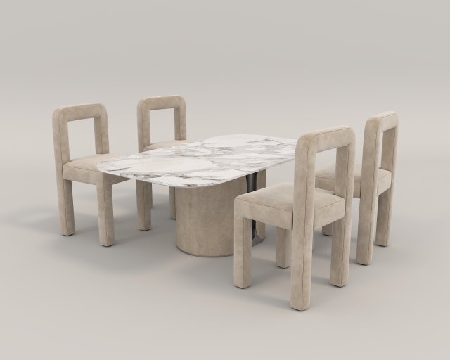 contemporary design table and chair set 14 3D Model .c4d .max .obj .3ds .fbx .stl .blend 