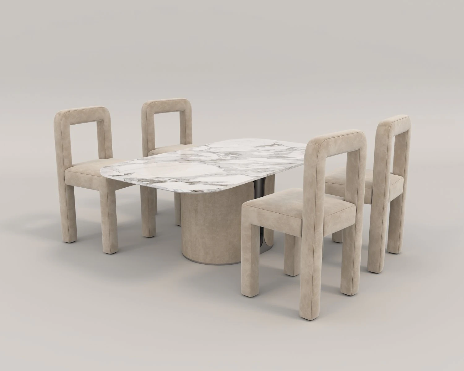 contemporary design table and chair set 14 3D Model .c4d .max .obj .3ds .fbx .stl .blend 