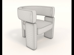 coffee table and chairs 7 3D Model