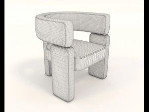 coffee table and chairs 7 3D Model