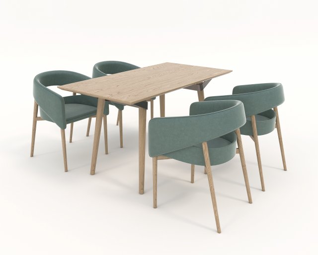 contemporary design table and chair set 15 3D मॉडल .c4d .max .obj .3ds .fbx .stl .blend 