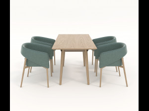 contemporary design table and chair set 15 3D मॉडल