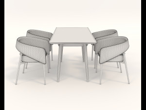 contemporary design table and chair set 15 3D मॉडल