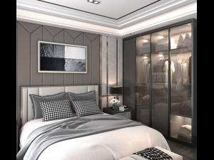 modern bedroom interior scene 3D Модель