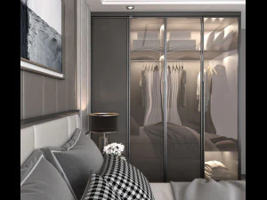 modern bedroom interior scene 3D Model