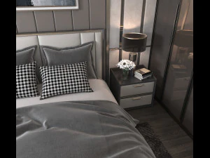 modern bedroom interior scene 3D Model