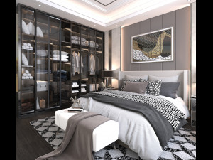 modern bedroom interior scene 2 3D 模型