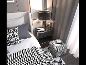 modern bedroom interior scene 2 3D Model