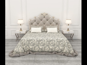 neoclassical style bed 3D 모델