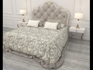 neoclassical style bed 3D Model