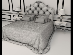 neoclassical style bed 3D 모델