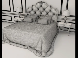 neoclassical style bed 3D Model