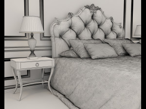 neoclassical style bed 3D 모델