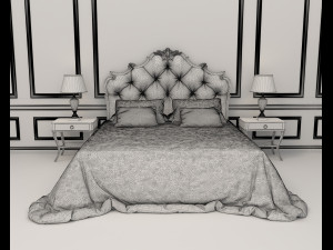 neoclassical style bed 3D 모델