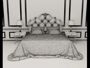 neoclassical style bed 3D Model