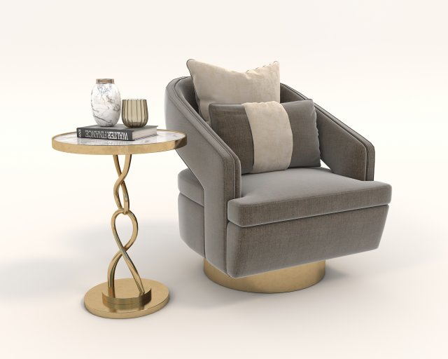 contemporary chair and coffee table 3D Model .c4d .max .obj .3ds .fbx .stl .blend 