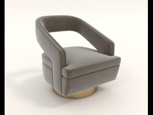 contemporary chair and coffee table 3D Model