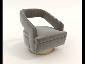 contemporary chair and coffee table 3D Model