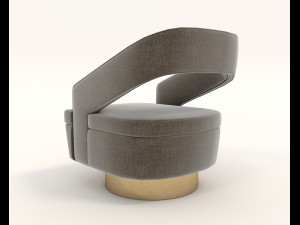 contemporary chair and coffee table 3D Model