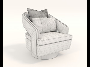 contemporary chair and coffee table 3D Model