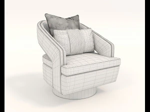contemporary chair and coffee table 3D Model