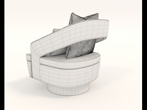 contemporary chair and coffee table 3D Model