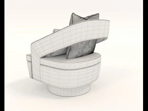 contemporary chair and coffee table 3D Model