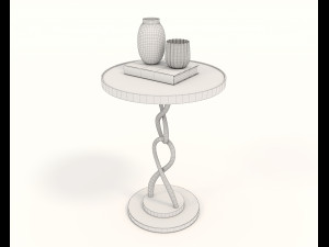 contemporary chair and coffee table 3D Model