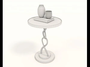 contemporary chair and coffee table 3D Model