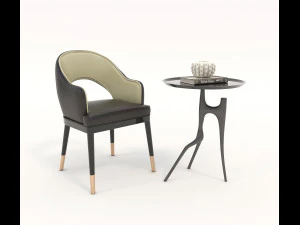 現代的な椅子とコーヒーテーブル 2 3Dモデル